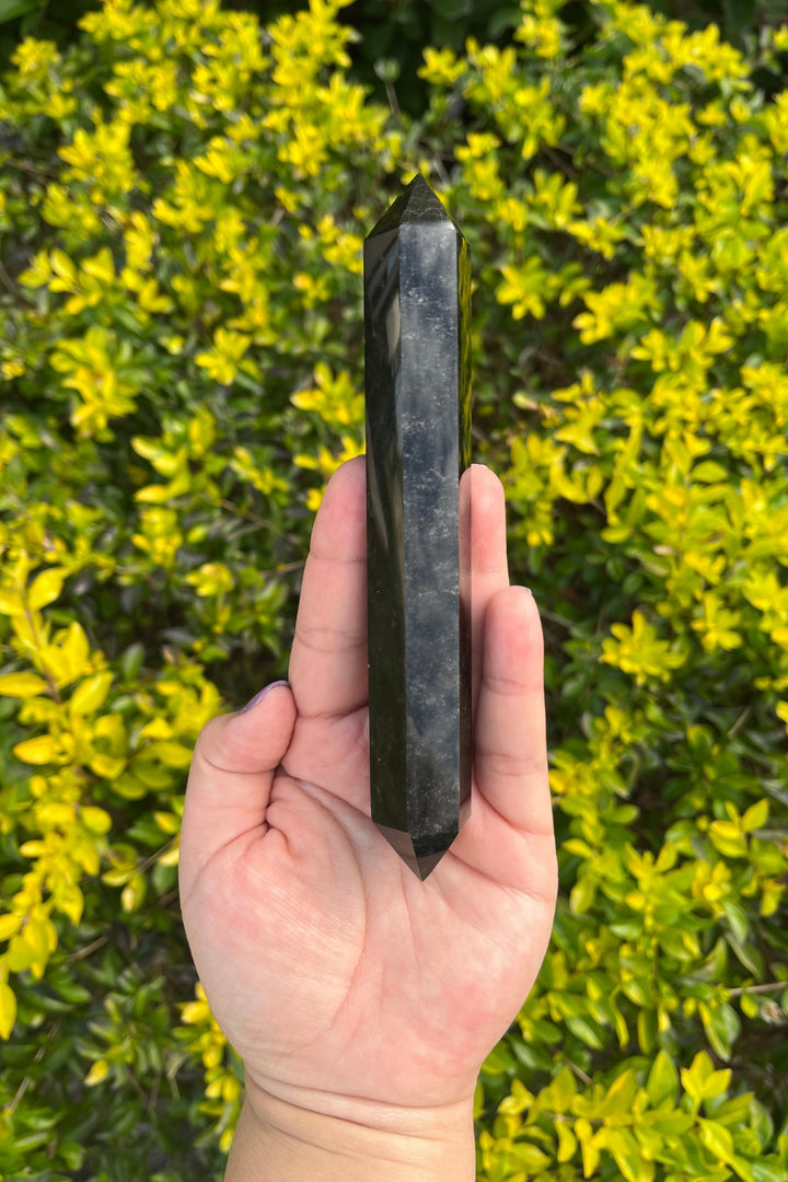 Double Terminated Black Obsidian Point #1