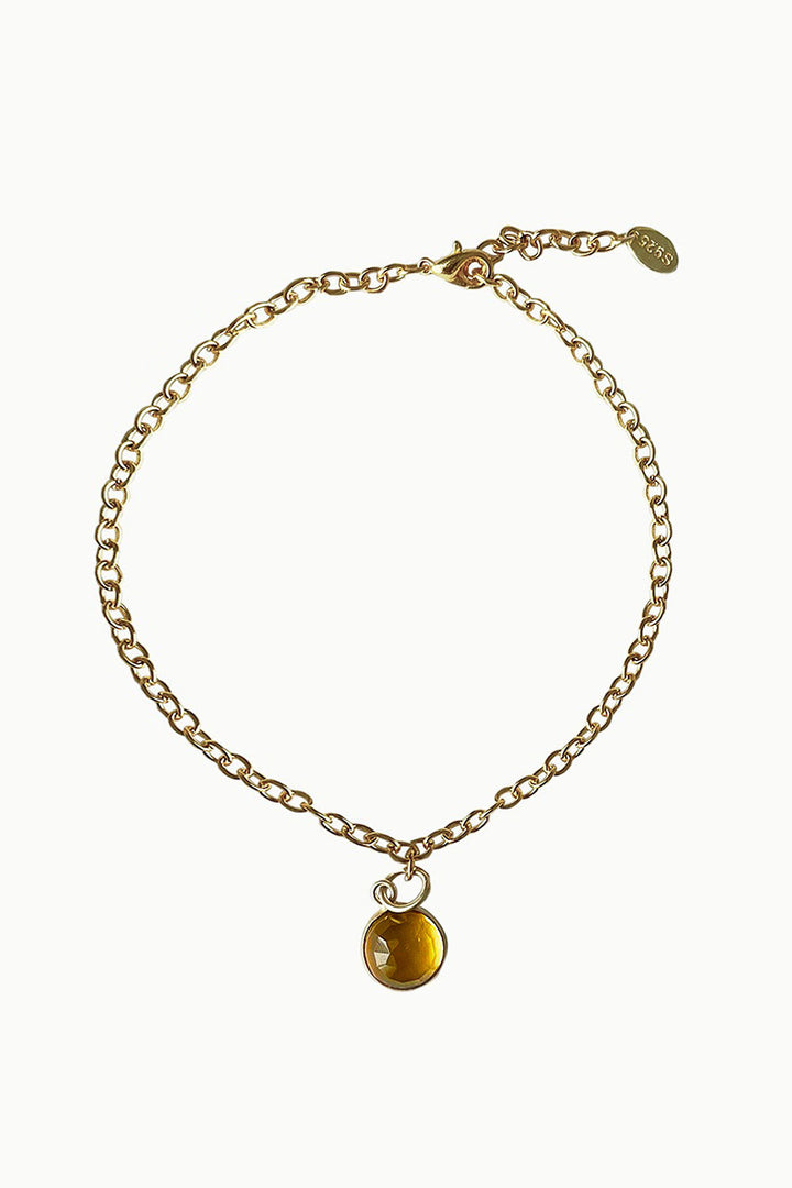 Drop of Sunshine Citrine Anklet Gold Vermeil Sivalya