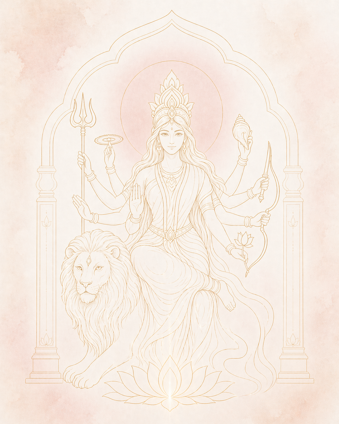 Goddess Durga lifestyle illustration