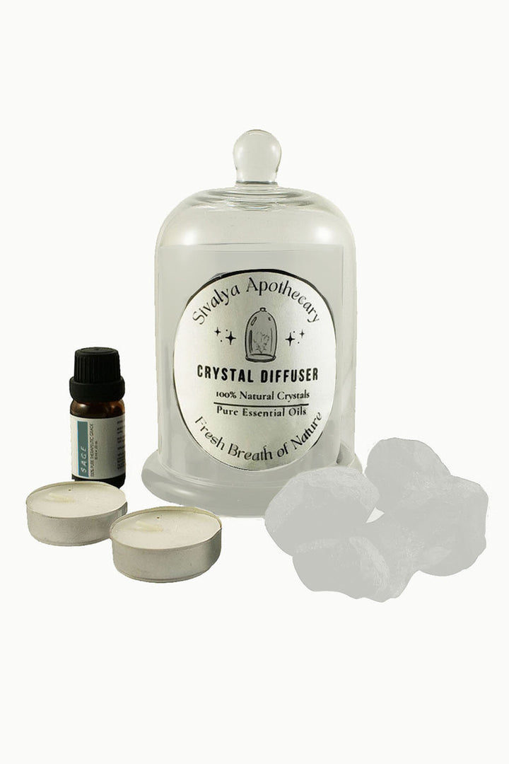 Sivalya Energy Renewing Crystal Diffuser - Clear Quartz and Sage Oil