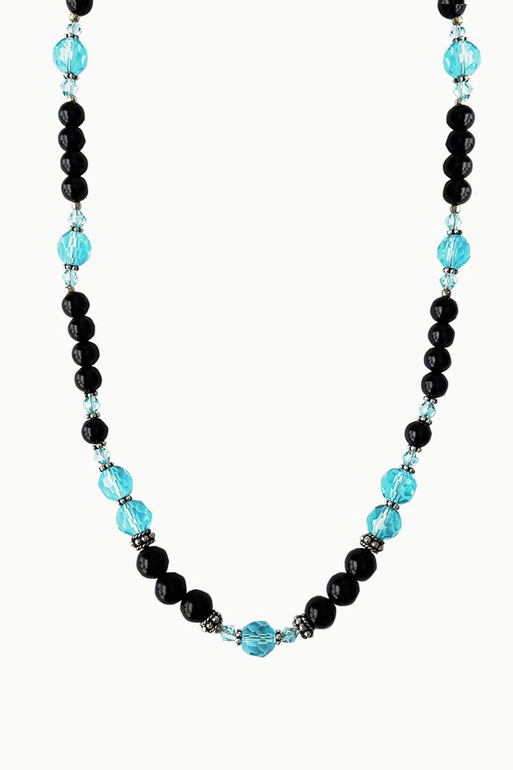 Sivalya Flair Black Onyx and Blue Crystals Necklace