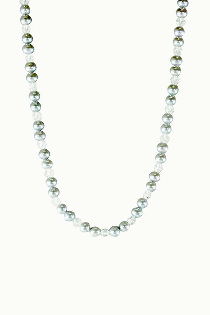Sivalya Florence Pearl and Crystal Strand Necklace Sterling Silver