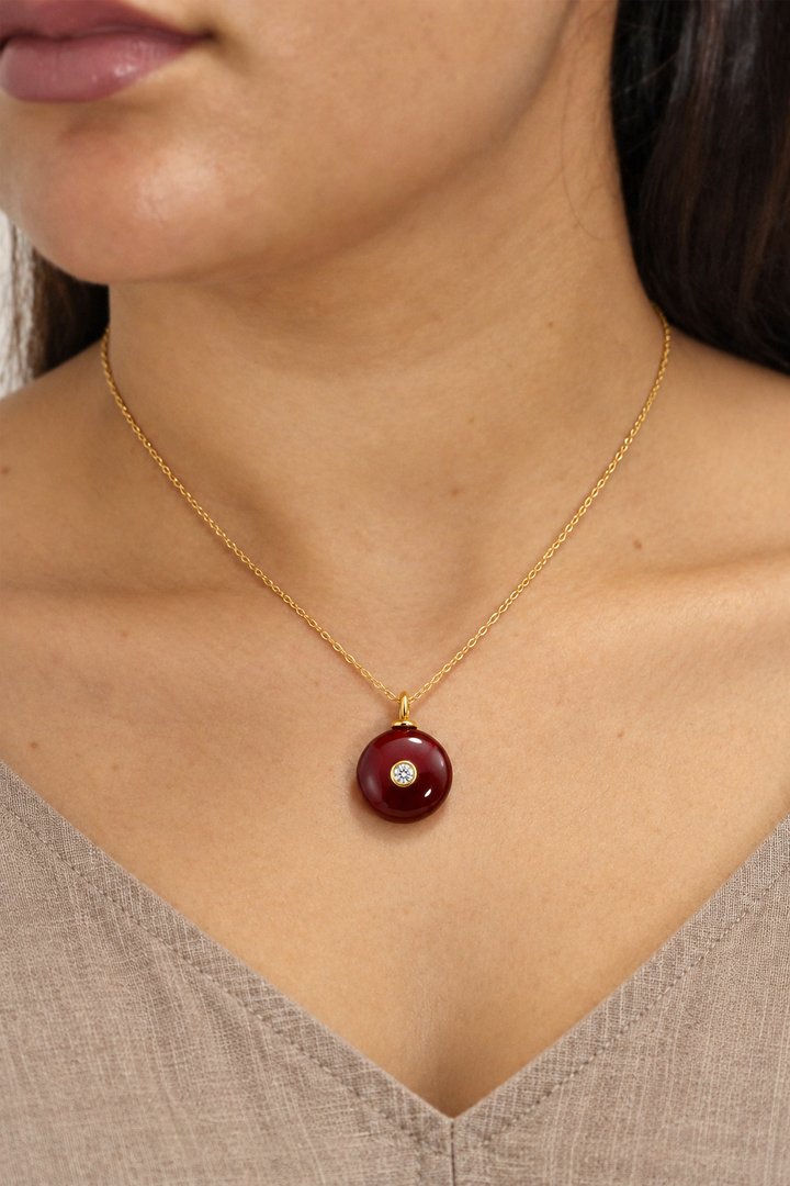 Garnet &amp; Zircon Gemstone Pendant