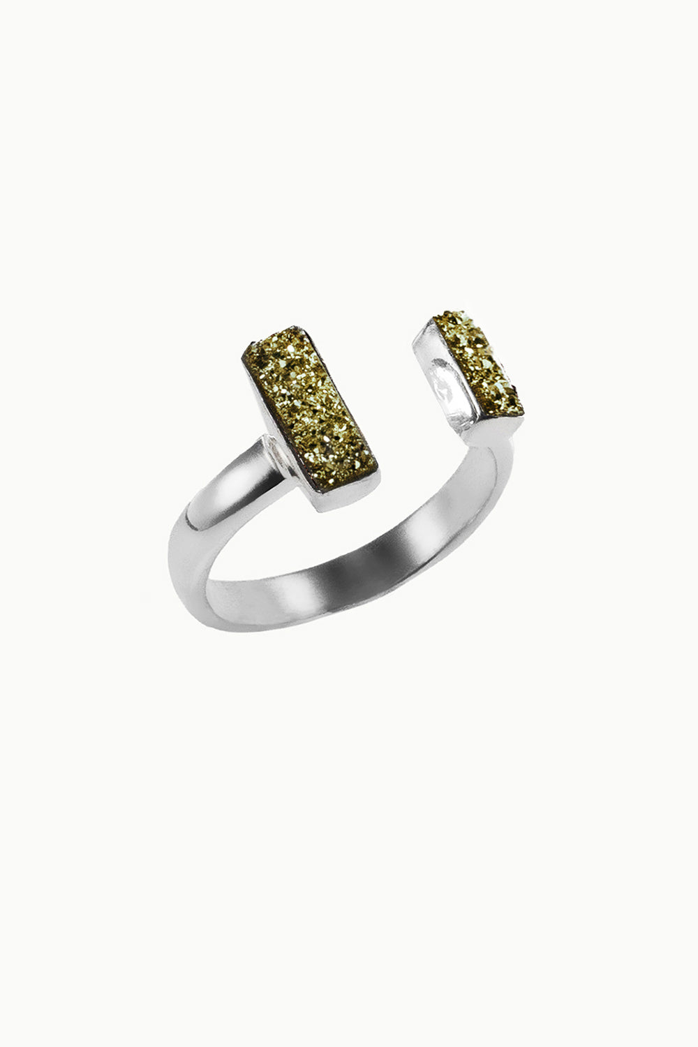 Sivalya Gold Druzy Adjustable Pinky Ring in Sterling Silver