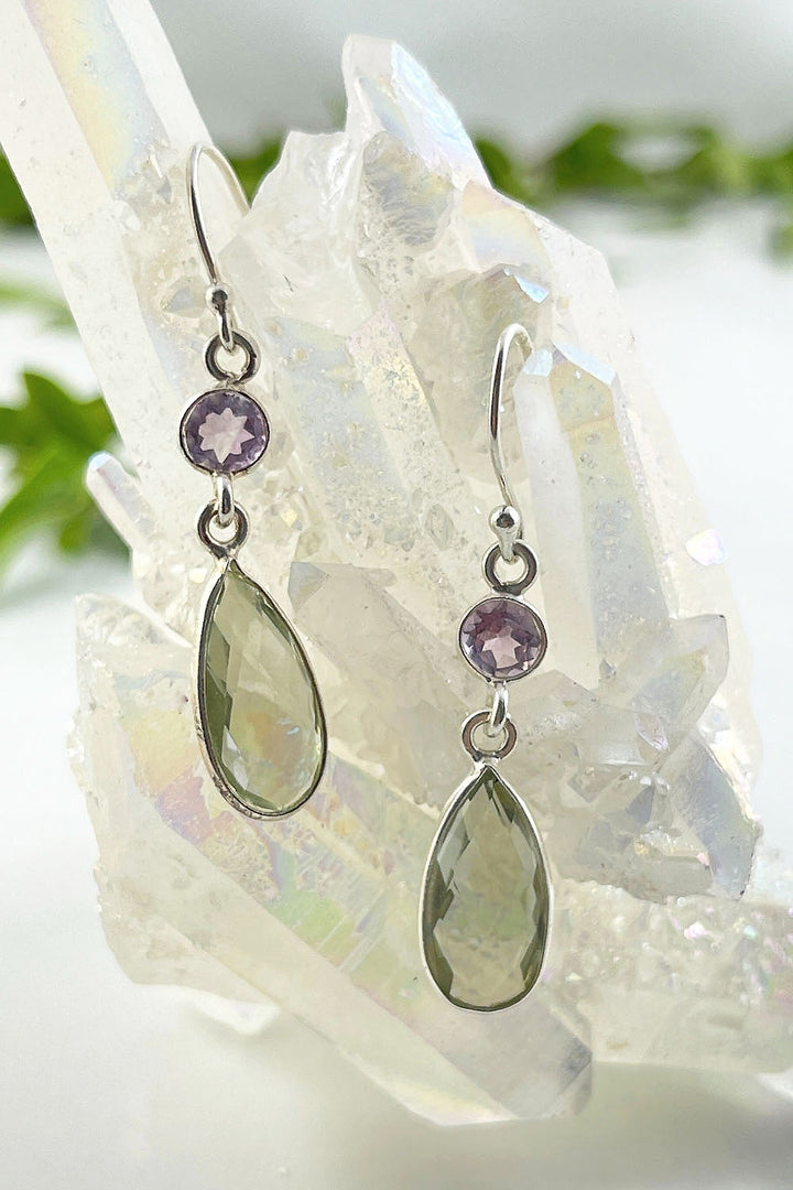 Sivalya Green Amethyst Dangle Earrings - Twilight