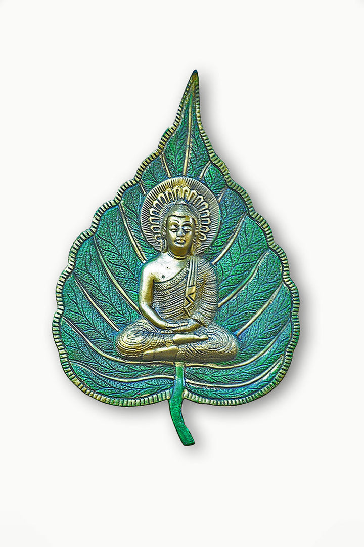 Sivalya Green and Gold Bodhi Leaf Buddha Wall Art