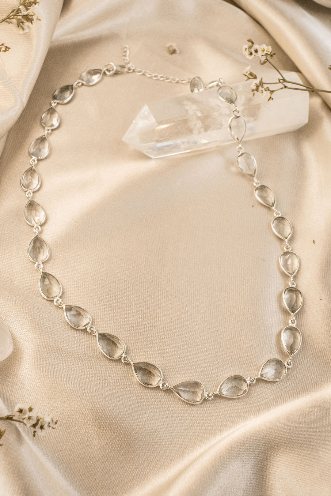 Sivalya Prasiolite Silver Necklace - Dew Drops