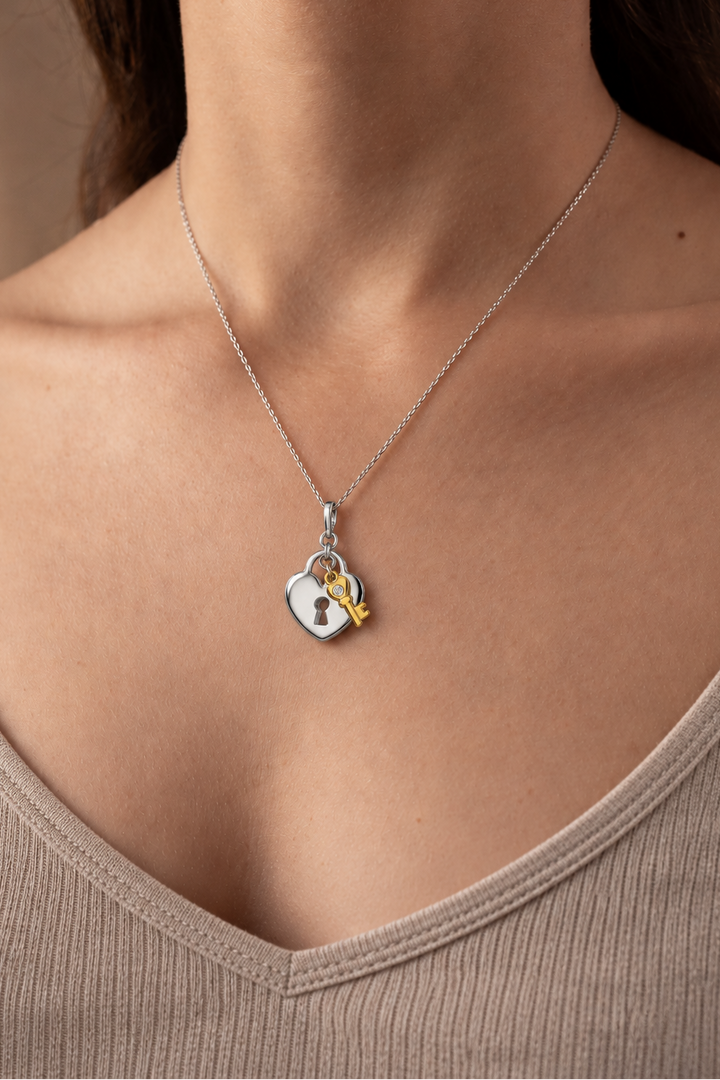 Heart Lock and Key Charm