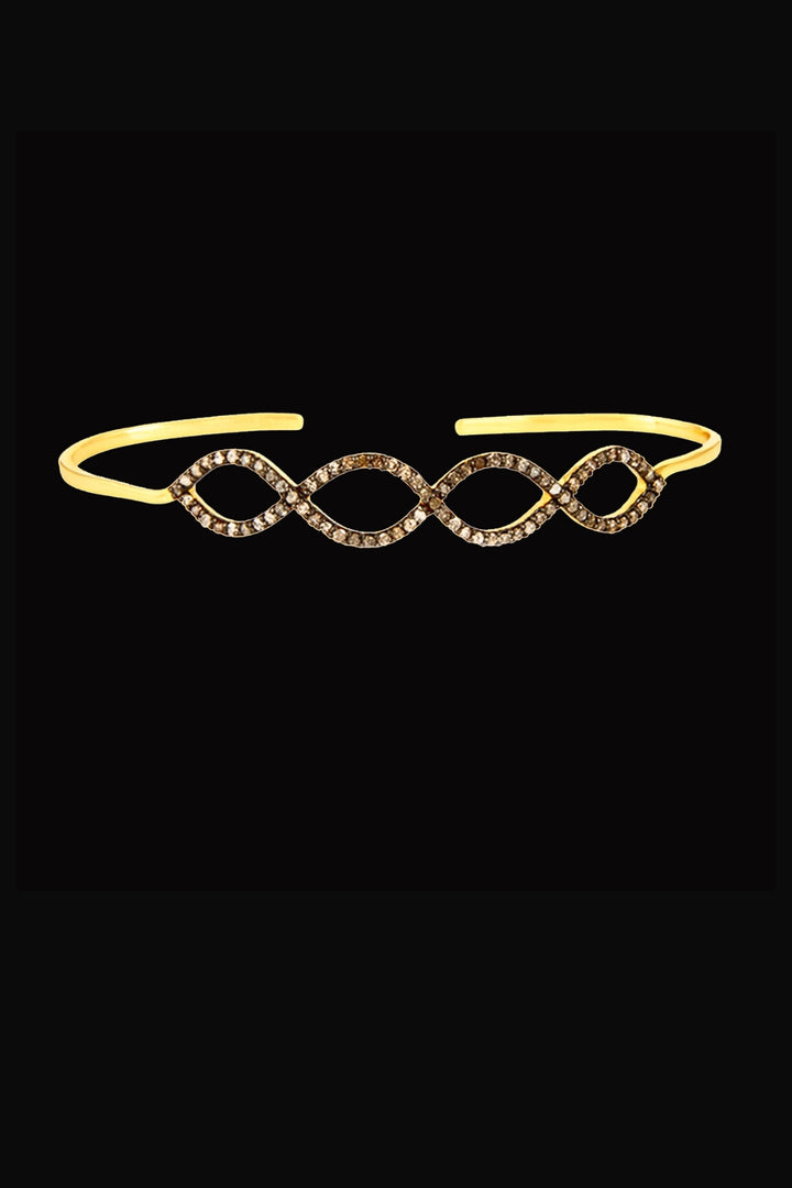 Infinity Diamonds Palm Cuff Bracelet Gold | Sivalya