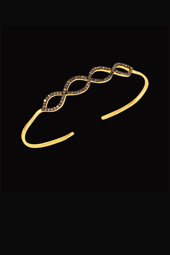 Infinity Diamonds Palm Cuff Bracelet Gold | Sivalya