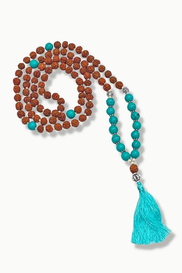 Sivalya Journey Rudraksha and Turquoise 108 Beads Mala