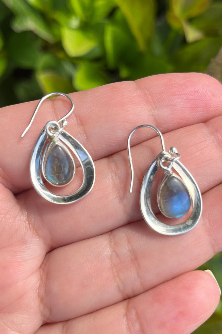 Sivalya Labradorite Earrings Silver - Aura Drops