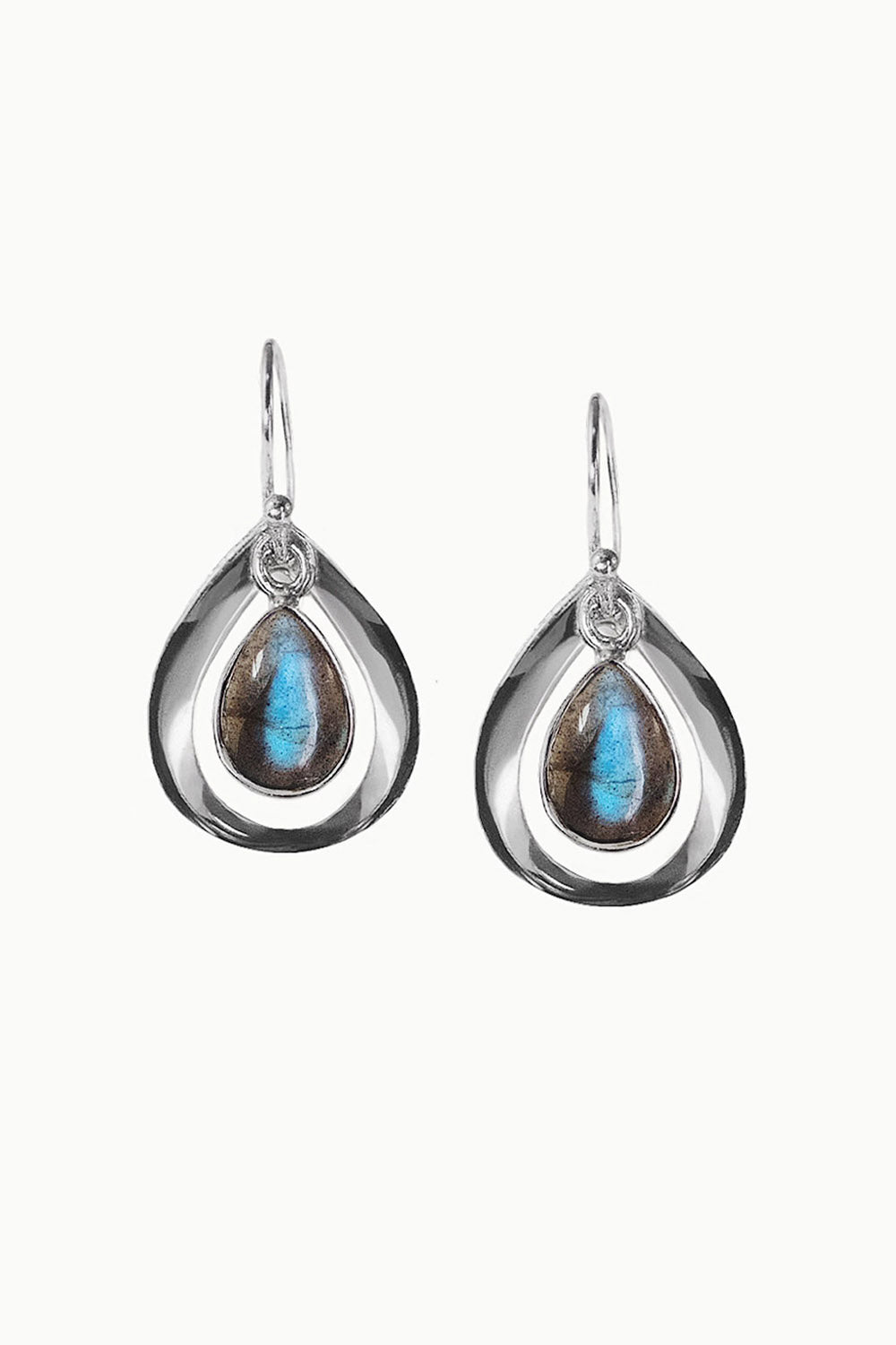 Sivalya Labradorite Earrings Silver - Aura Drops