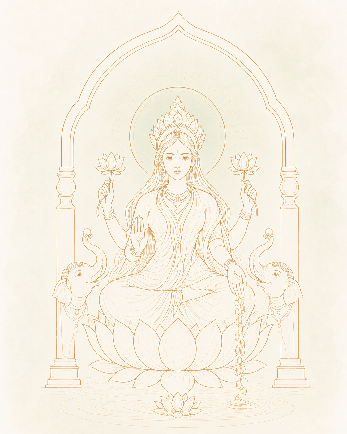 Goddess Lakshmi lifestyle illustration