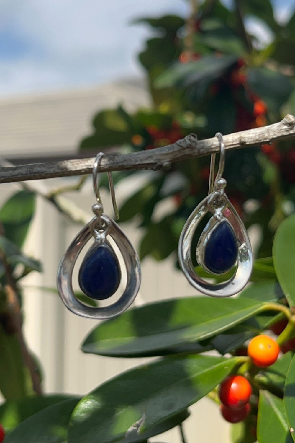 Sivalya Lapis Lazuli Earrings Silver - Aura Drops