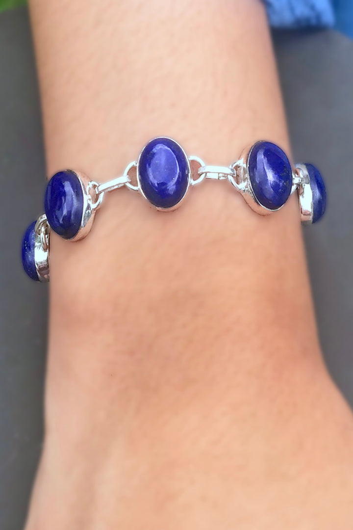 Sivalya Lapis Lazuli Silver Bracelet - Splendor