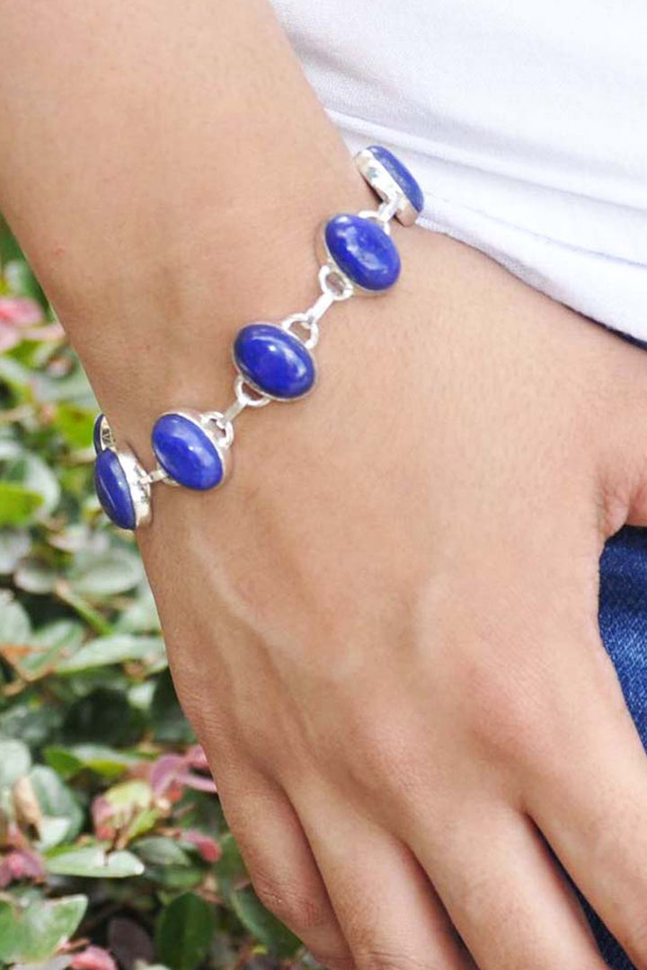 Sivalya Lapis Lazuli Silver Bracelet - Splendor