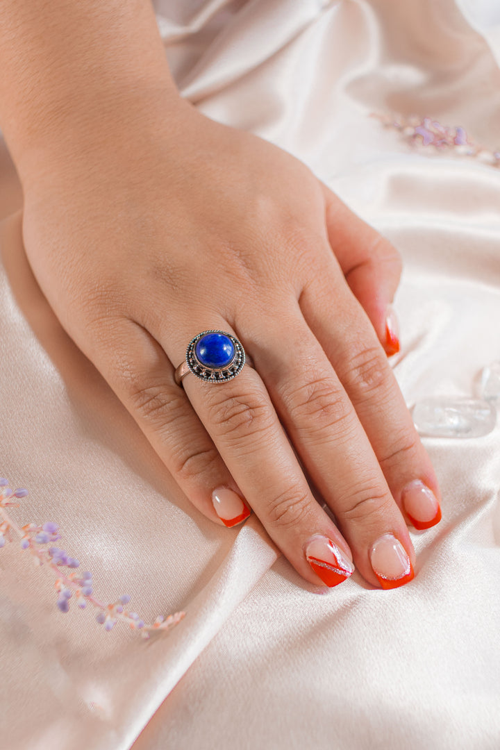 Sivalya Lapis Lazuli Silver Ring - Aurora