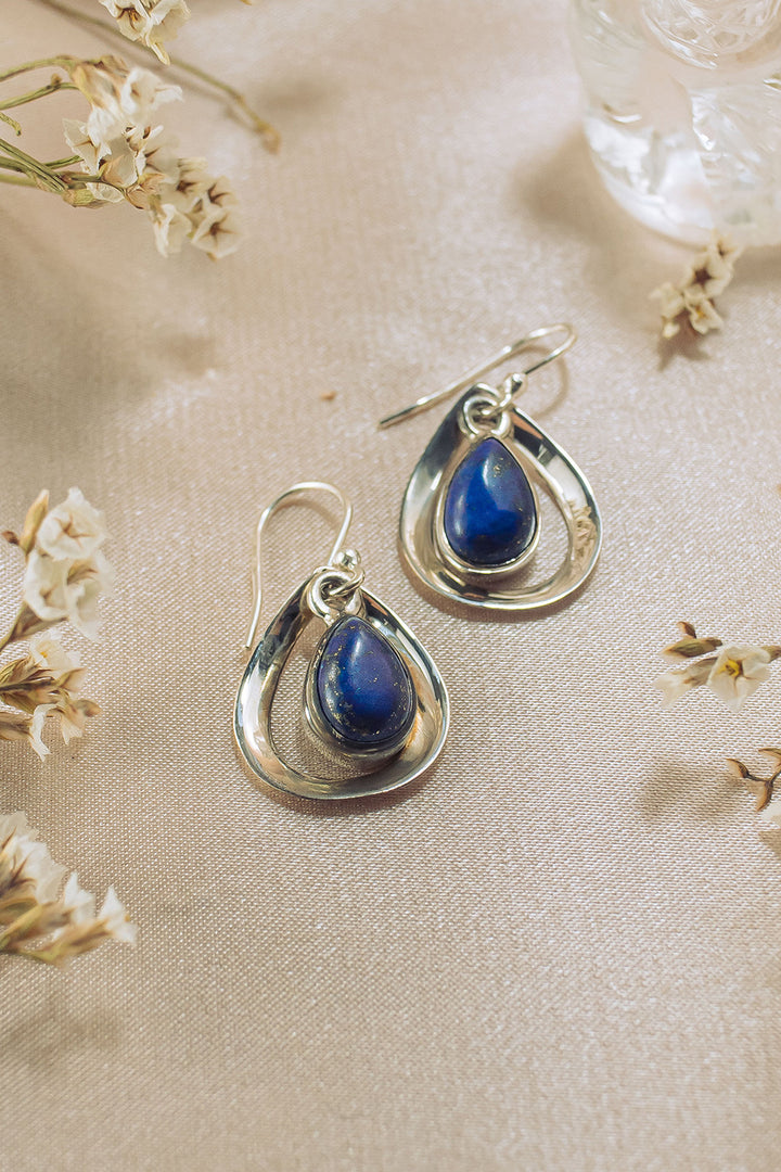 Sivalya Lapis Lazuli Earrings Silver - Aura Drops