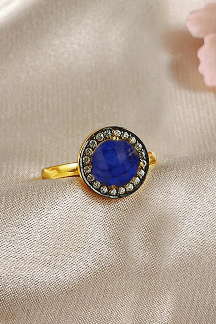 Sivalya Lapis Lazuli Gold Vermeil Ring - Halo