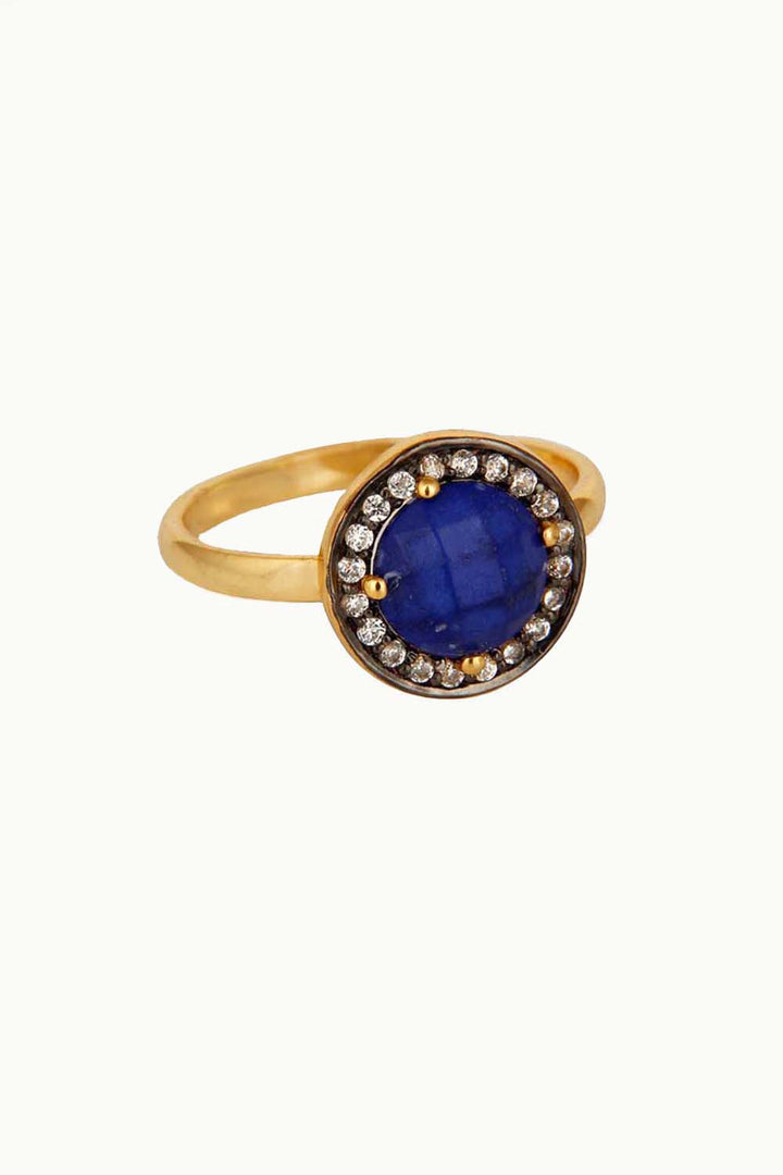 Sivalya Lapis Lazuli Gold Vermeil Ring - Halo
