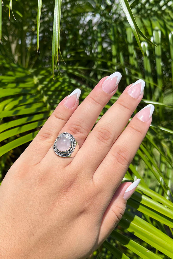 Sivalya Rose Quartz Statement Ring - Luna