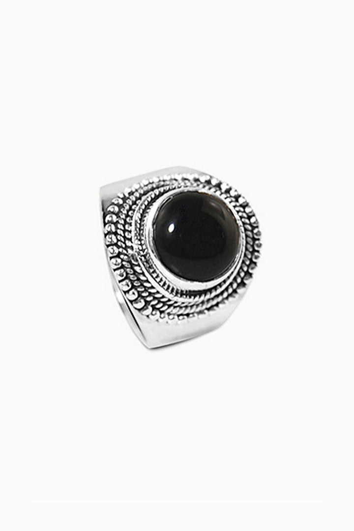 Black Onyx Statement Ring - Luna