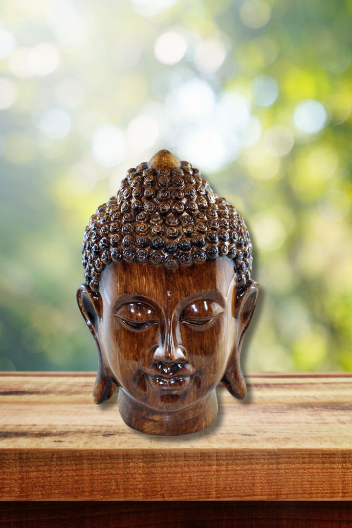 Sivalya Mahogany Wooden Buddha Head Statue