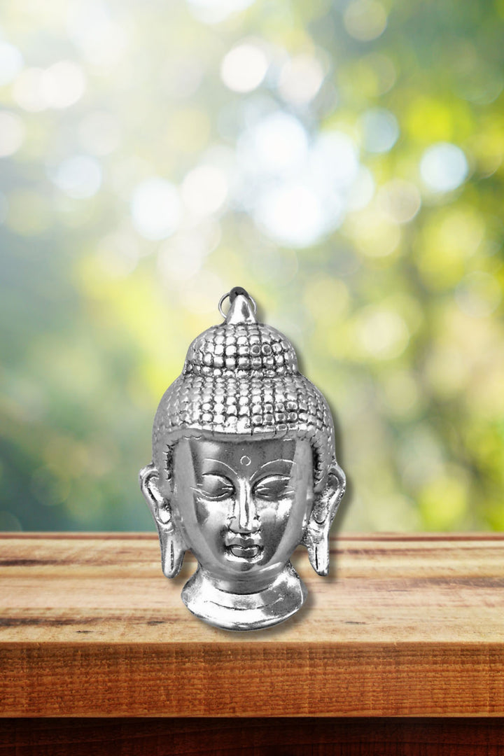 Sivalya Meditating Buddha Head Silver Wall Art