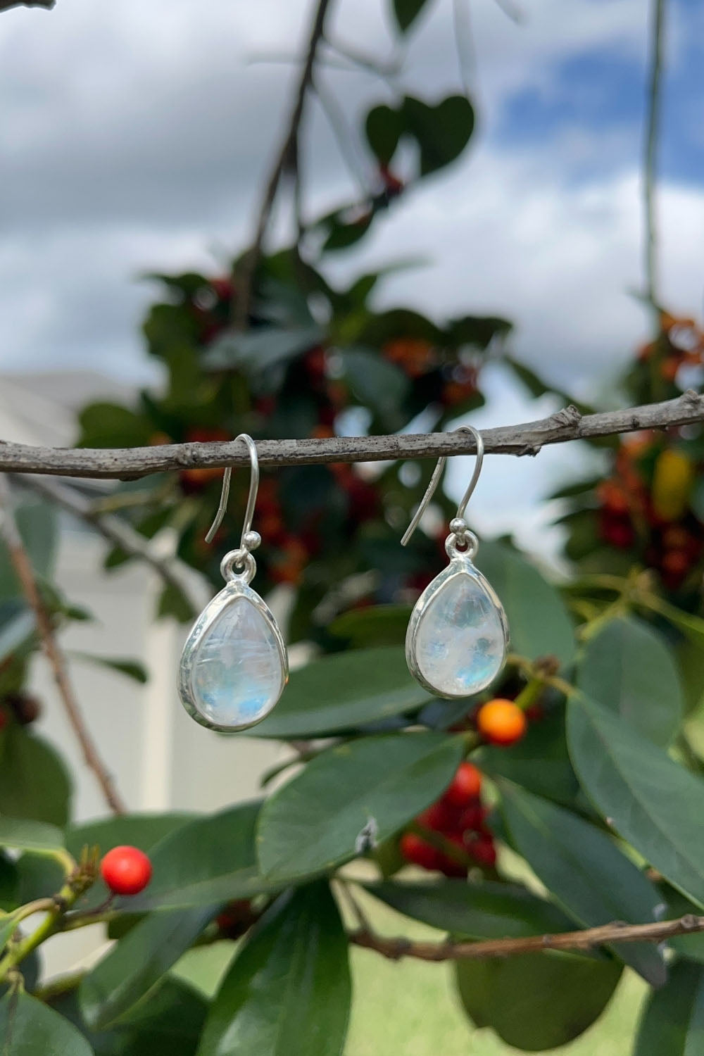 Sivalya Moonstone Silver Earrings- Bliss