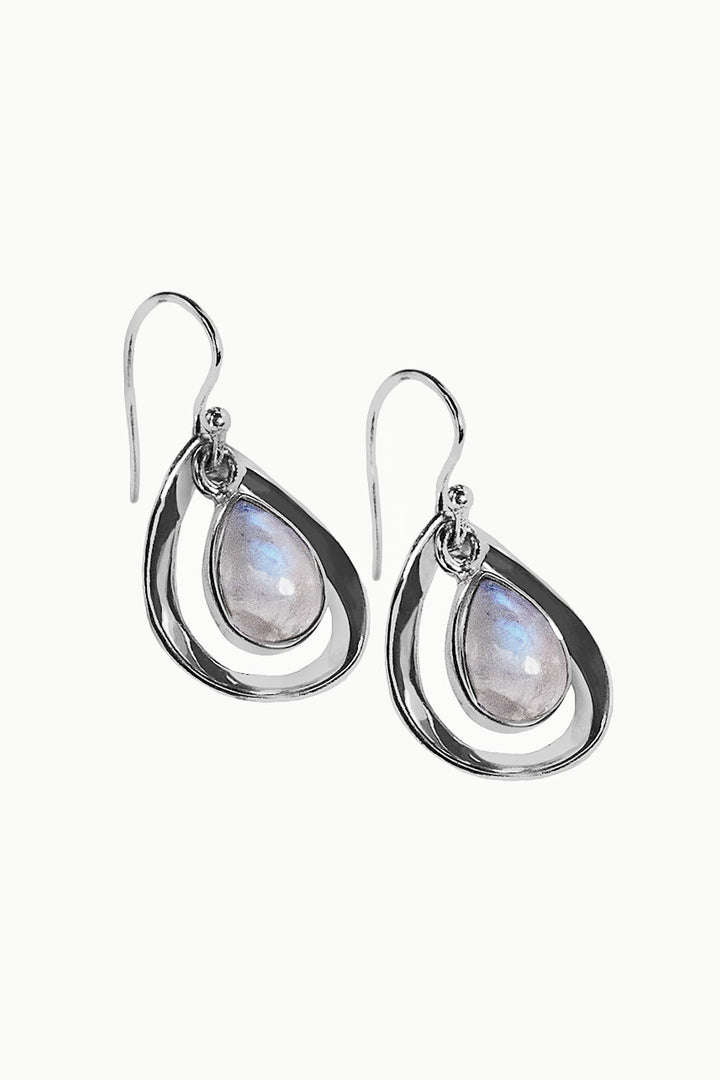 Sivalya Moonstone Earrings Silver - Aura Drops