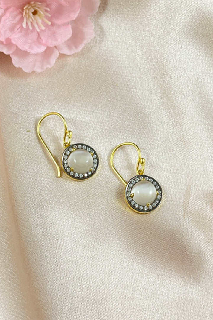 Sivalya Moonstone Gold Vermeil Earrings - Halo