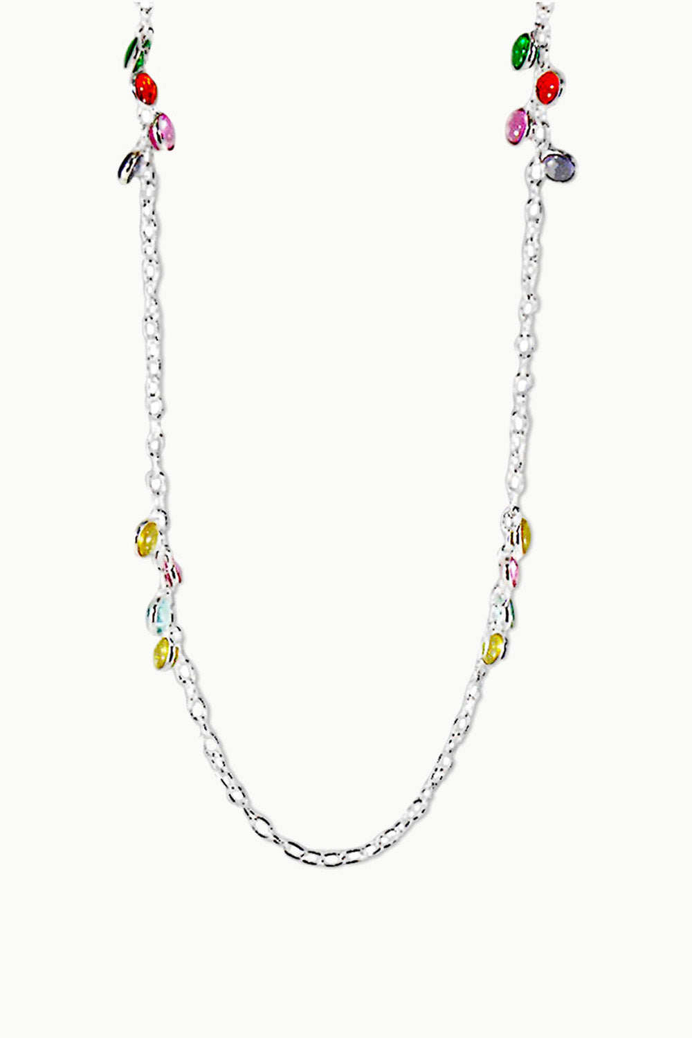 Sivalya Multi Gemstone Silver Necklace - Raindrops