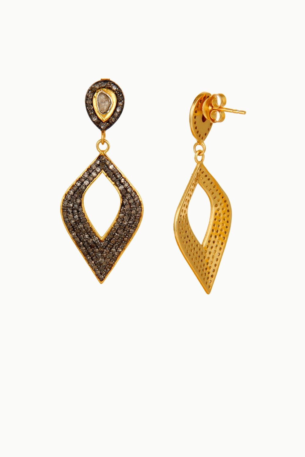 Mystic Elegance Pave Diamonds Earrings Gold | Sivalya