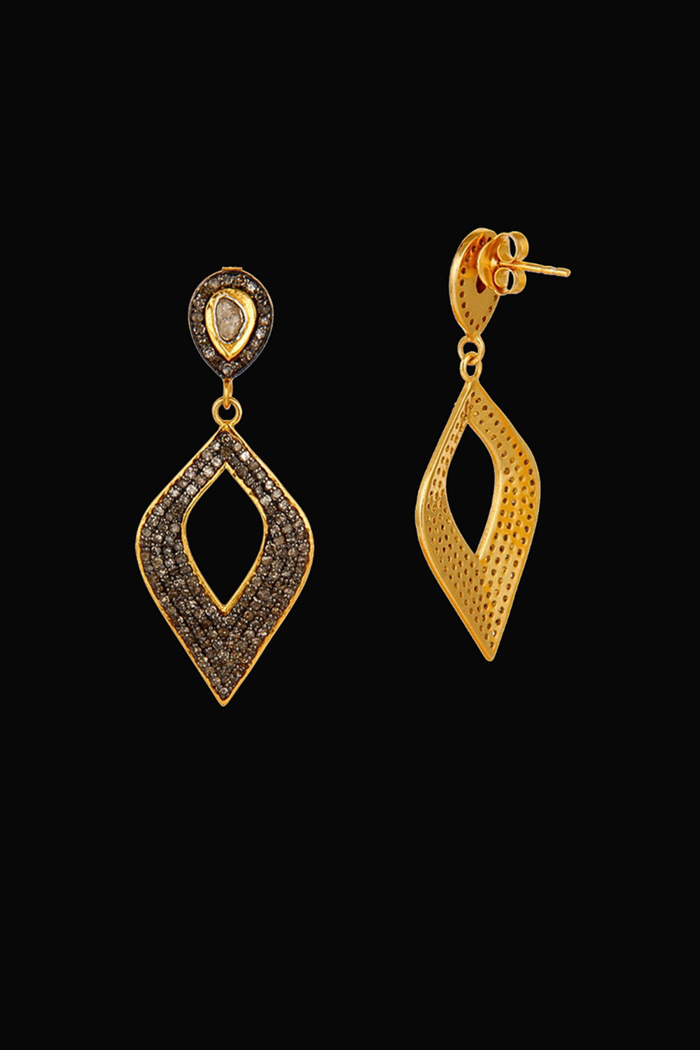 Mystic Elegance Pave Diamonds Earrings Gold | Sivalya