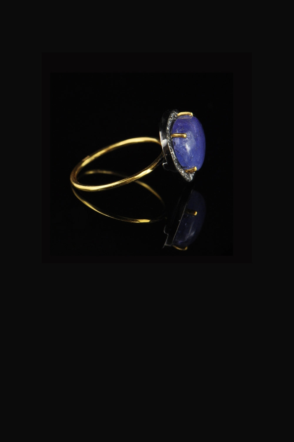 Natural Heart Tanzanite and Diamonds Ring Gold Size 7 | Sivalya