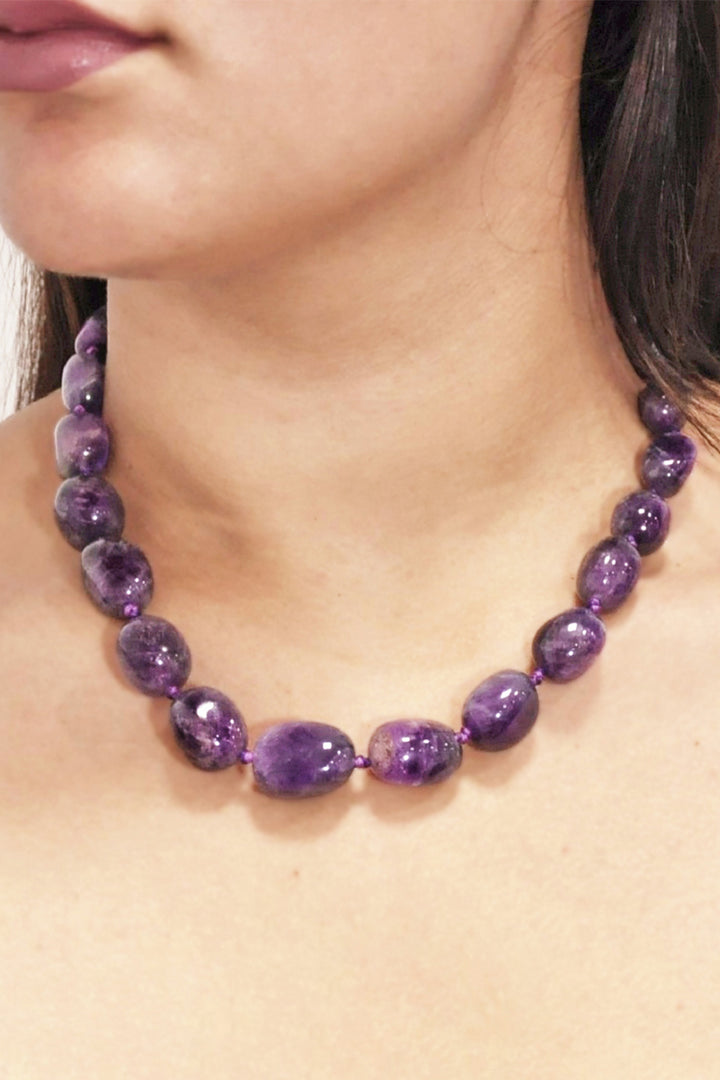 Sivalya Natural Amethyst Crystals Necklace