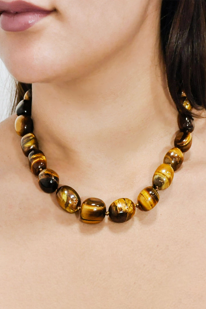Sivalya Natural Tiger's Eye Gemstones Necklace