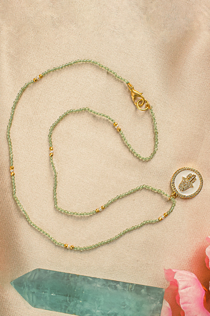 Sivalya Nourishing Love Hamsa Peridot Necklace