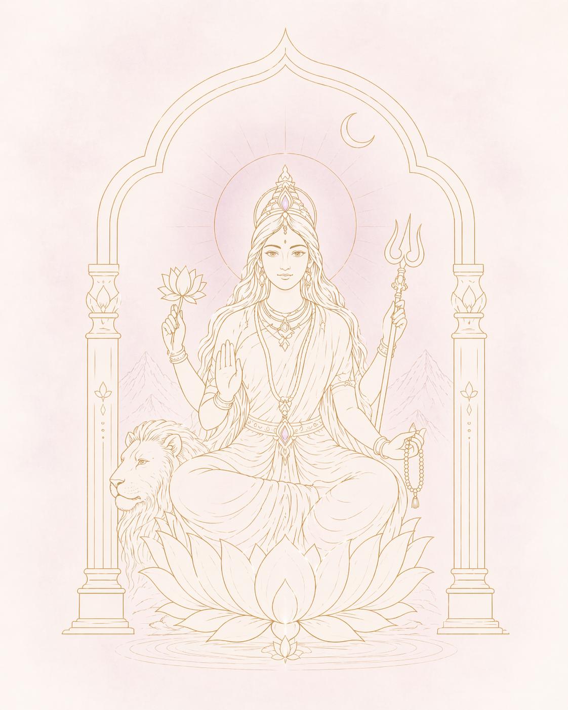 Goddess Parvati lifestyle illustration