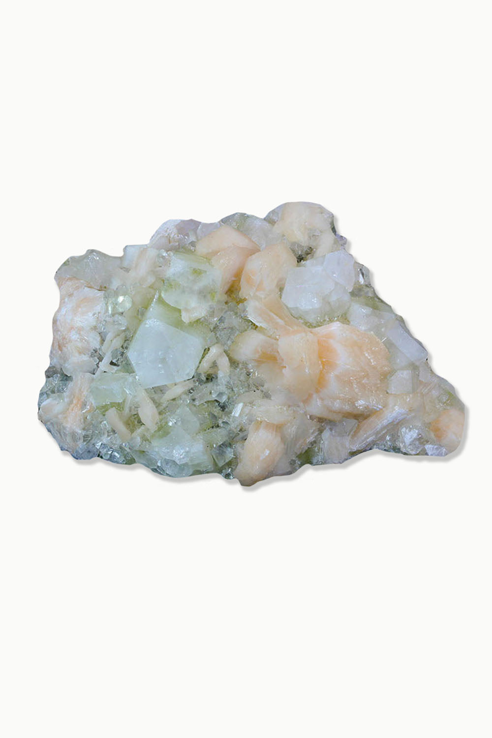 Peach Stilbite Apophyllite Crystal Cluster #2
