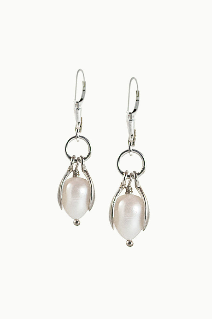 Sivalya Petite Blossom Bell Earrings Sterling Silver - Ivory