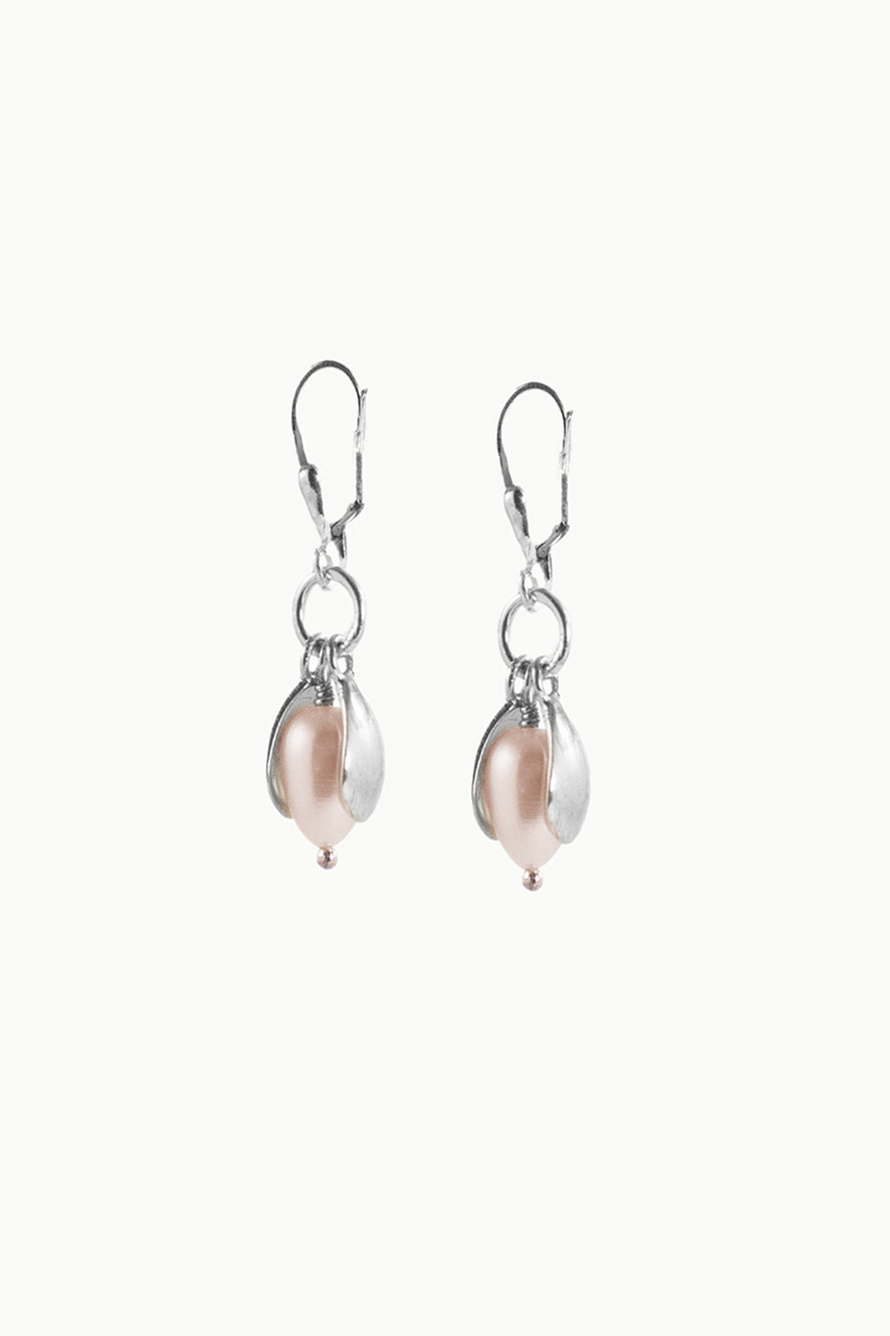 Petite Blossom Bell Earrings Sterling Silver - Peach