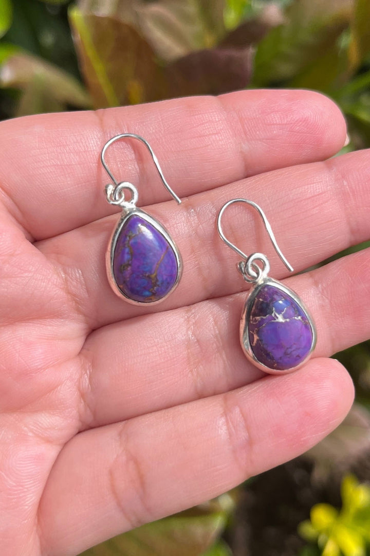 Sivalya Purple Turquoise Silver Earrings- Bliss