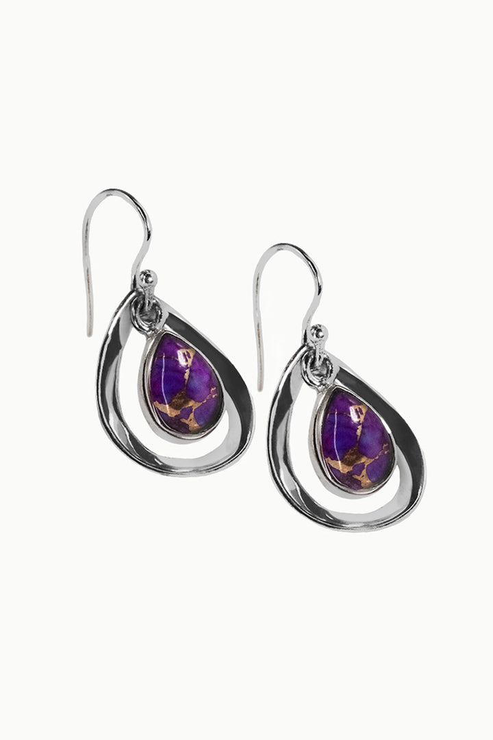 Sivalya Purple Turquoise Earrings Silver - Aura Drops