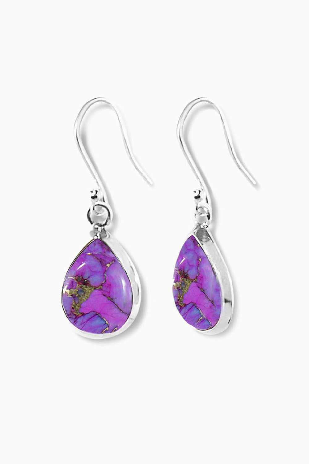 Sivalya Purple Turquoise Silver Earrings- Bliss