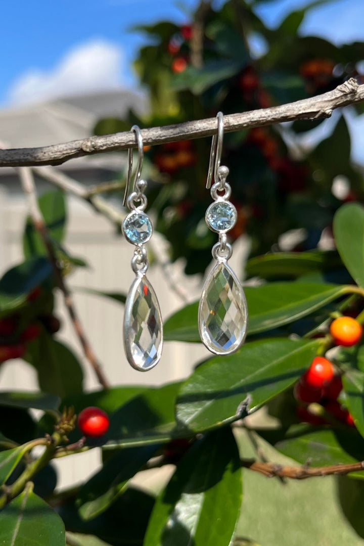 Sivalya Quartz Crystal Dangle Earrings - Twilight