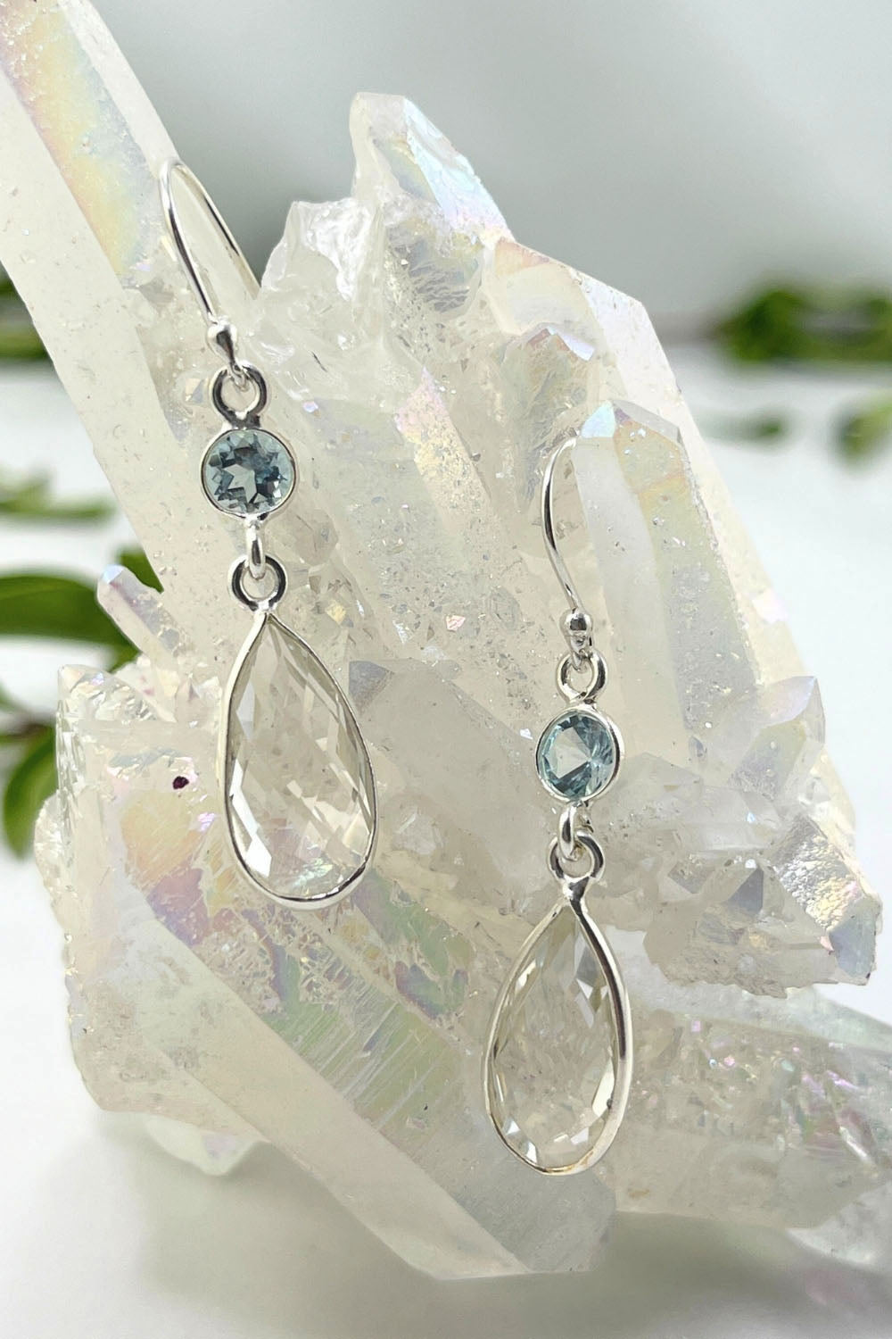 Sivalya Quartz Crystal Dangle Earrings - Twilight