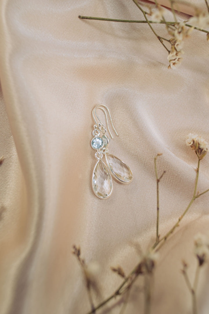 Sivalya Quartz Crystal Dangle Earrings - Twilight