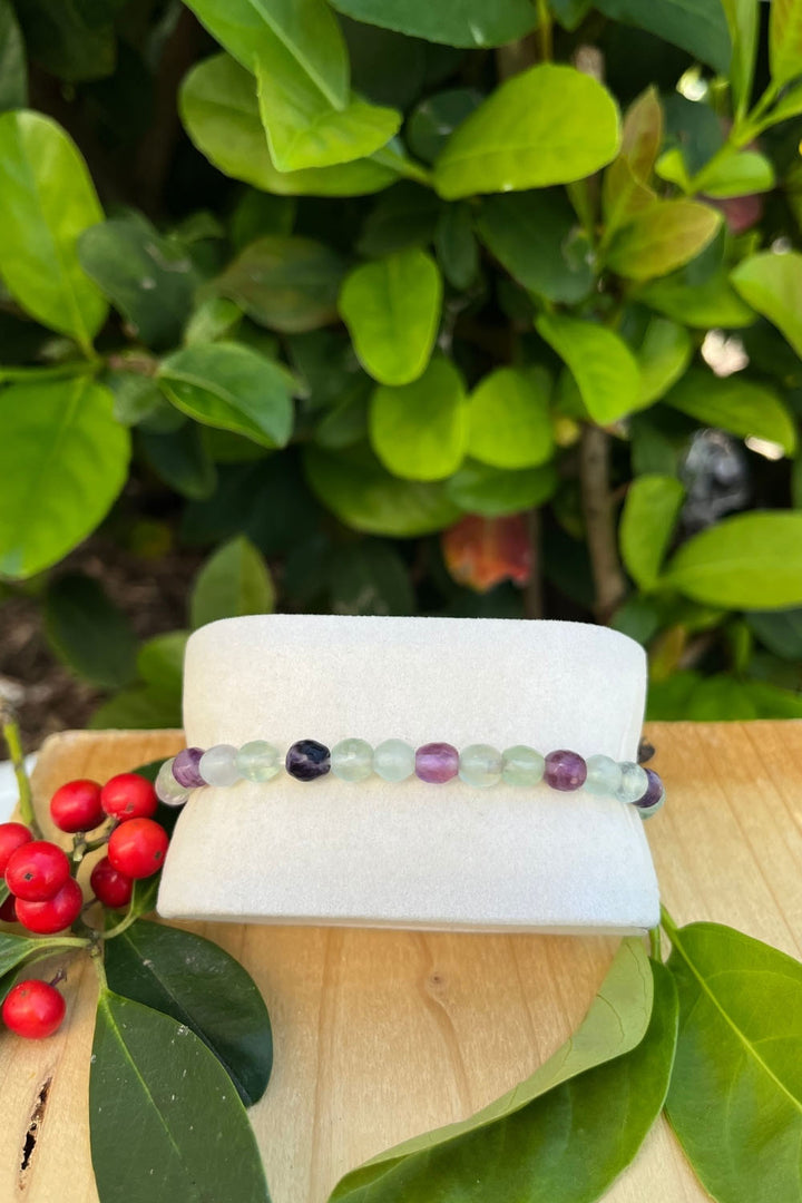 Sivalya Rainbow Fluorite Gemstone Beaded Bracelet